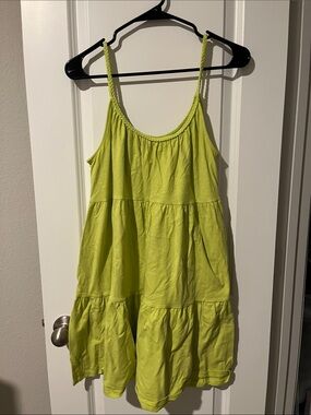 Old Navy Bright Lime Tiered Spaghetti-Strap Sundress